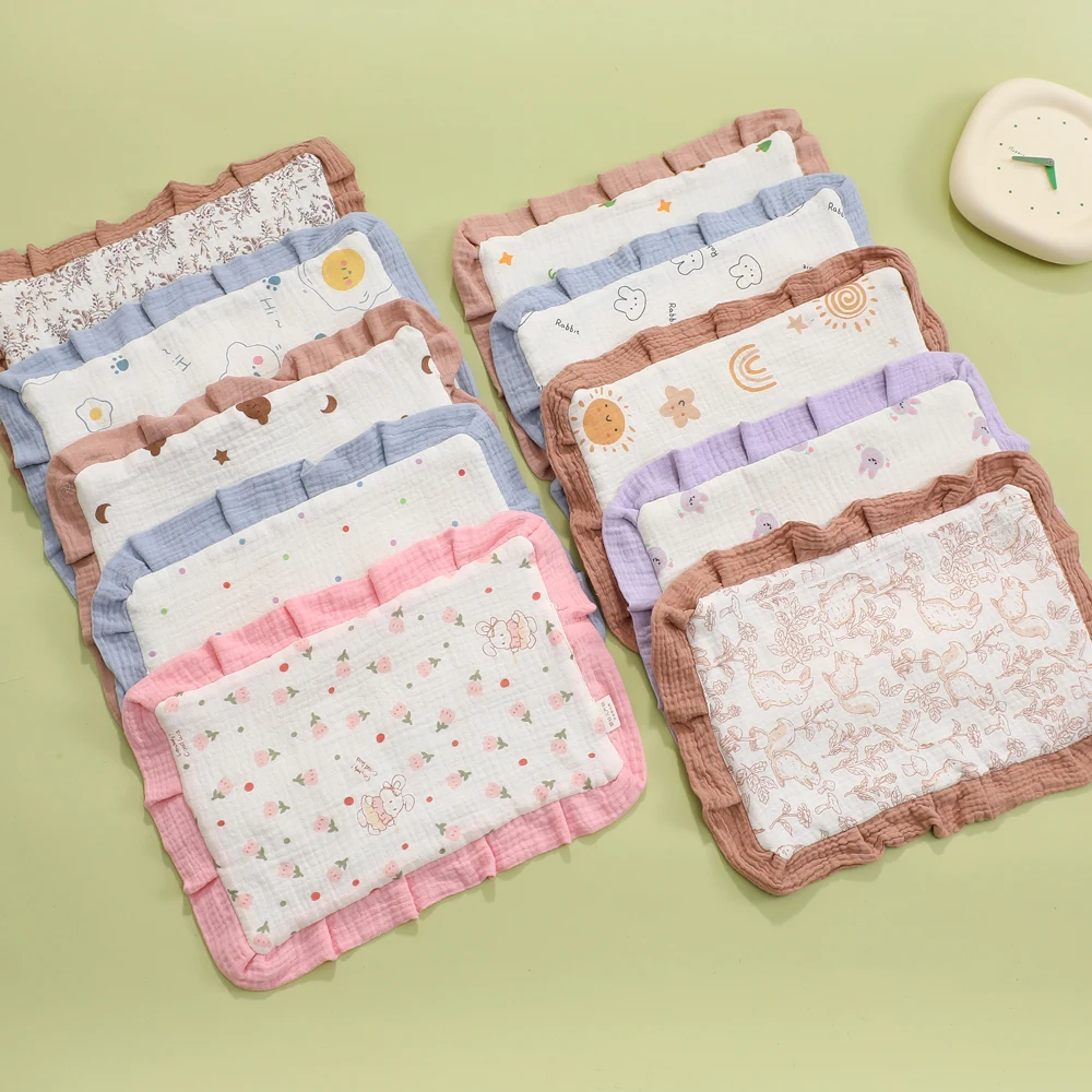 Newborn Baby Flat Pillow Cartoon Printed Cotton Four Seasons Universal Cushion baby pillow