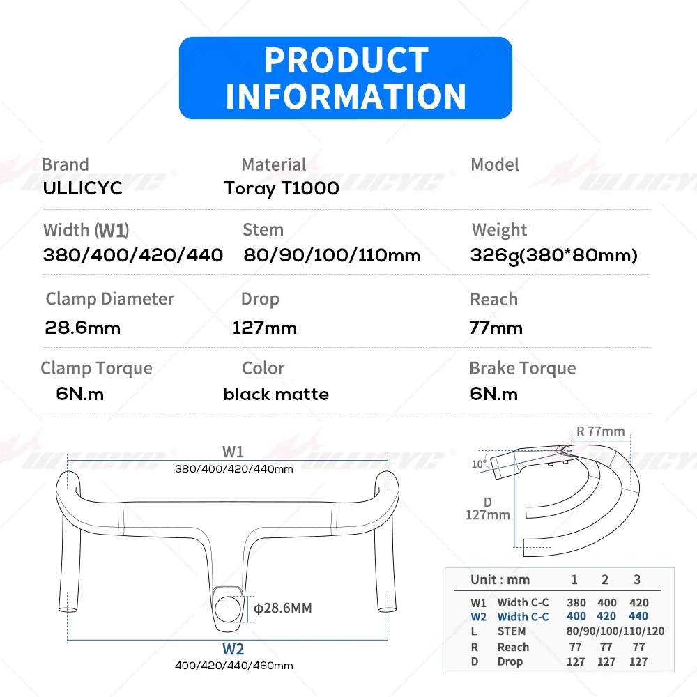 No Road Bike Full Carbon Fiber Internal Cable Integrated Bicycle Handlebar Cockpit For 360mm-380mm With Mount Spacers