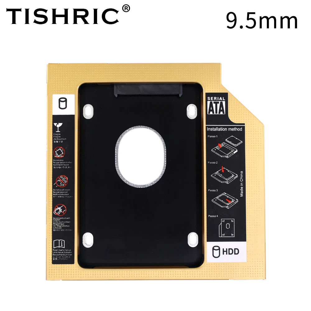 hdd casing 3.0 TISHRIC 2nd HDD Caddy 9.5/12.7mm Hard Disk Drive Enclosure Optibay SATA 3.0 2.5''SSD Case Box For Laptop CD DVD-ROM Optical Bay ssd hard drive enclosure HDD Box Enclosures