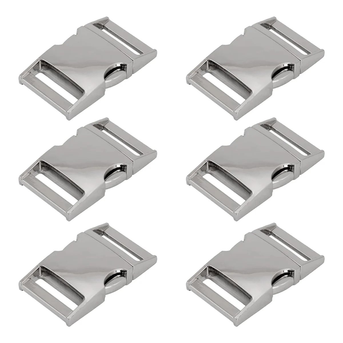 

6Pcs Paracord Bracelet Buckles 6Pcs Metal Quick Release Buckles Belt Buckle,1 Inch Silver
