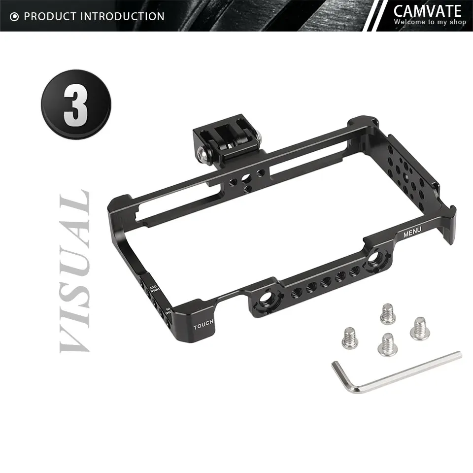 6" Monitor Cage Bracket For FeelWorld LUT6 & LUTS6 With 3/8" Arri Locating Holes