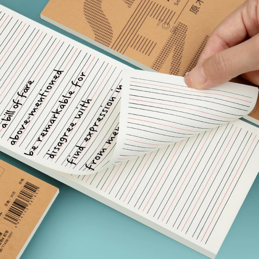 30-seitiges/buch Englisches Vokabularbuch, Übungsbuch mit chinesischem Schriftzeichen, reißbarer Notizblock mit langem Streifen, Notizbuch-Memo-Entwurfsbuch – Detail 3