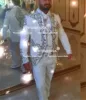Sparkly Crystals Beaded Wedding Groom Tuxedos Customized 3-Piece Dresses Formal Occasion Party Suits Men Slim Fit Costume Homme 4