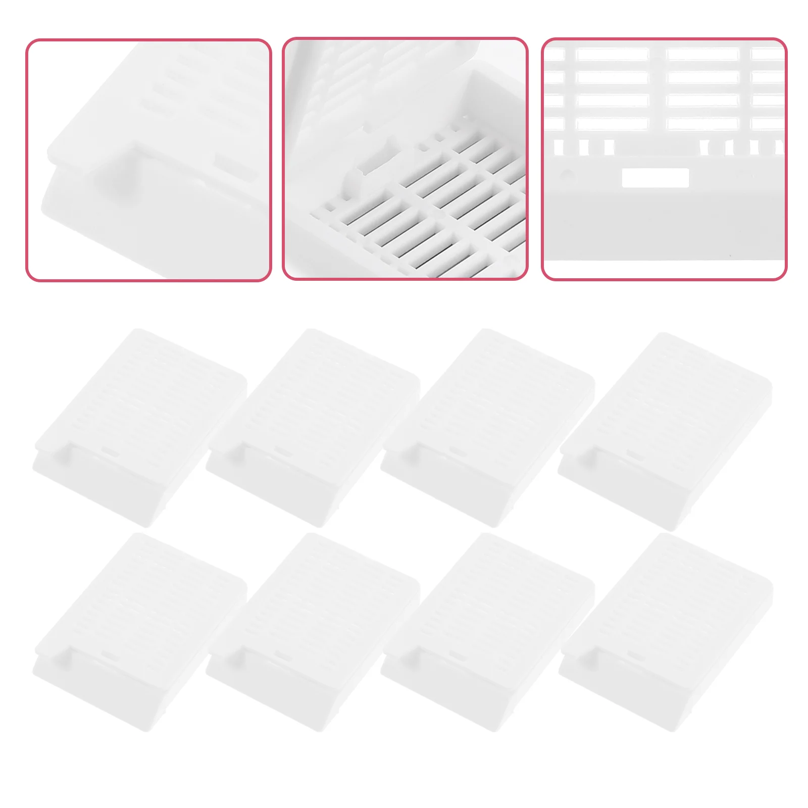 

200 PCS Tissue Embedding Cassette Conjoined Scientific White Flow Through Strip Hole