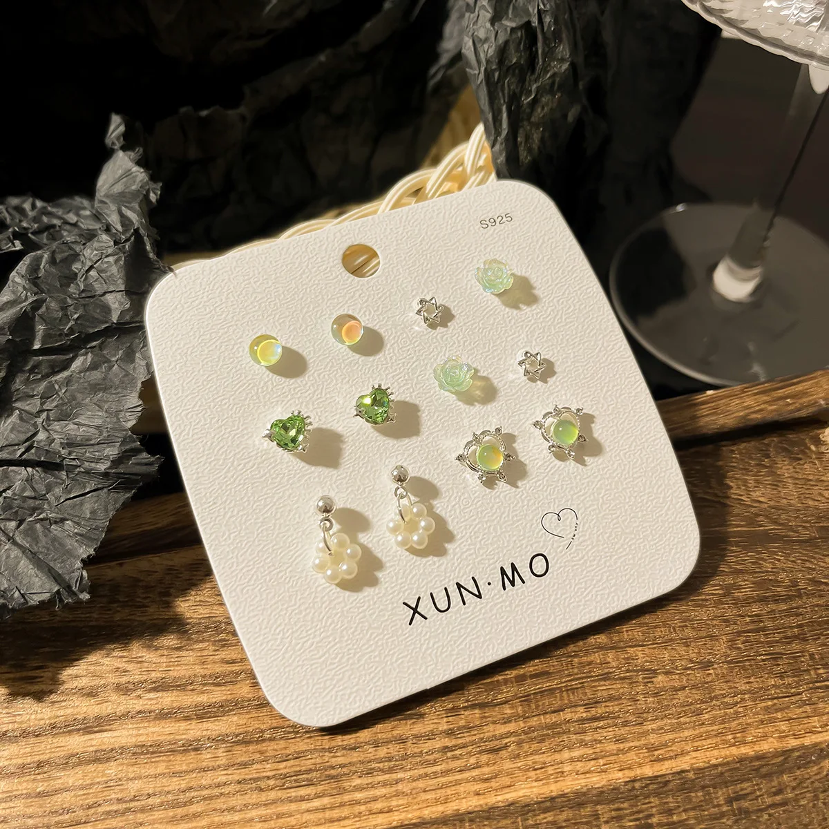 S925 Silver Needle Zinc Alloy Heart Shape Flower Butterfly Shape Earrings Set Cute Sweet Earrings For Women Jewelry Gift 4