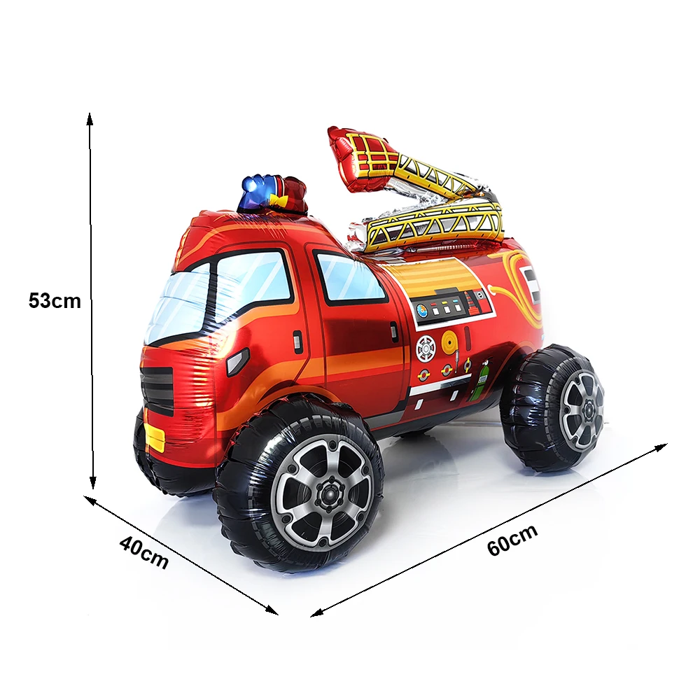 Firefighter Party Decoration Balloon Set - Fire Engine, Airplane & Ambulance Foil Balloons