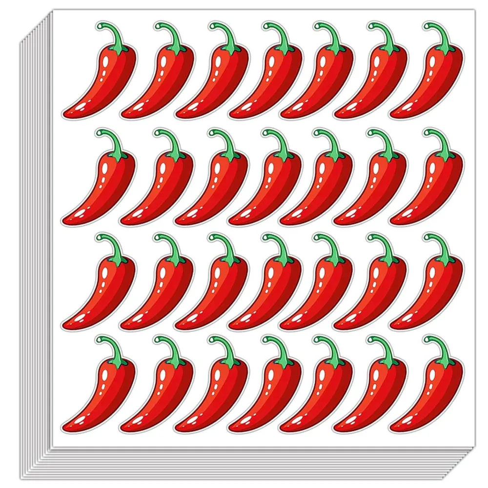 Spicy Stickers Red Chili Pepper Stickers Spicy Level Grocery Store Food Warning Labels Adhesive 300Pcs