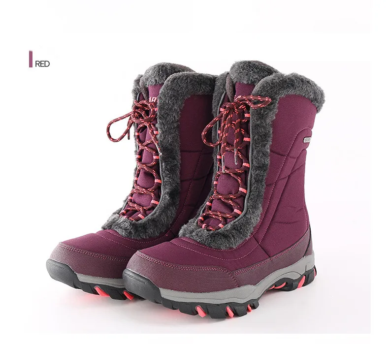 Outdoor Snow Boots Women's Waterproof Anti-skid Snowboard Shoes Warm Travel Equipment Training Trekking Skiing Sports Botas · v2