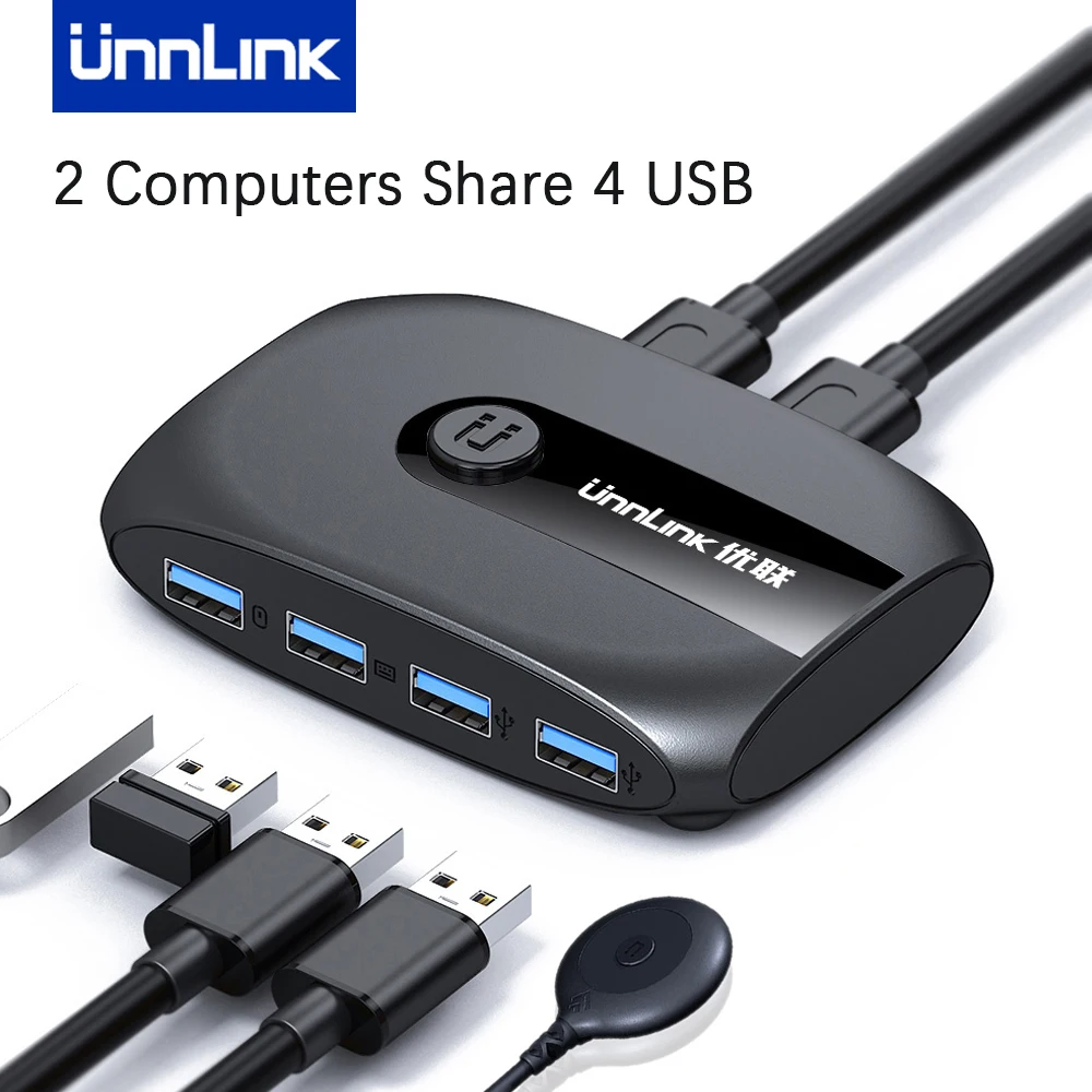 Tanio Unnlink przełącznik KVM USB 3.0 2.0 przełącznik
