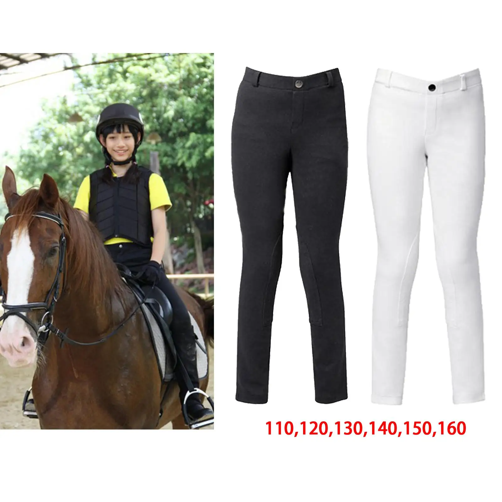 Equestrian Trousers for Children Equestrian Trousers Elastic Cotton Trousers for
