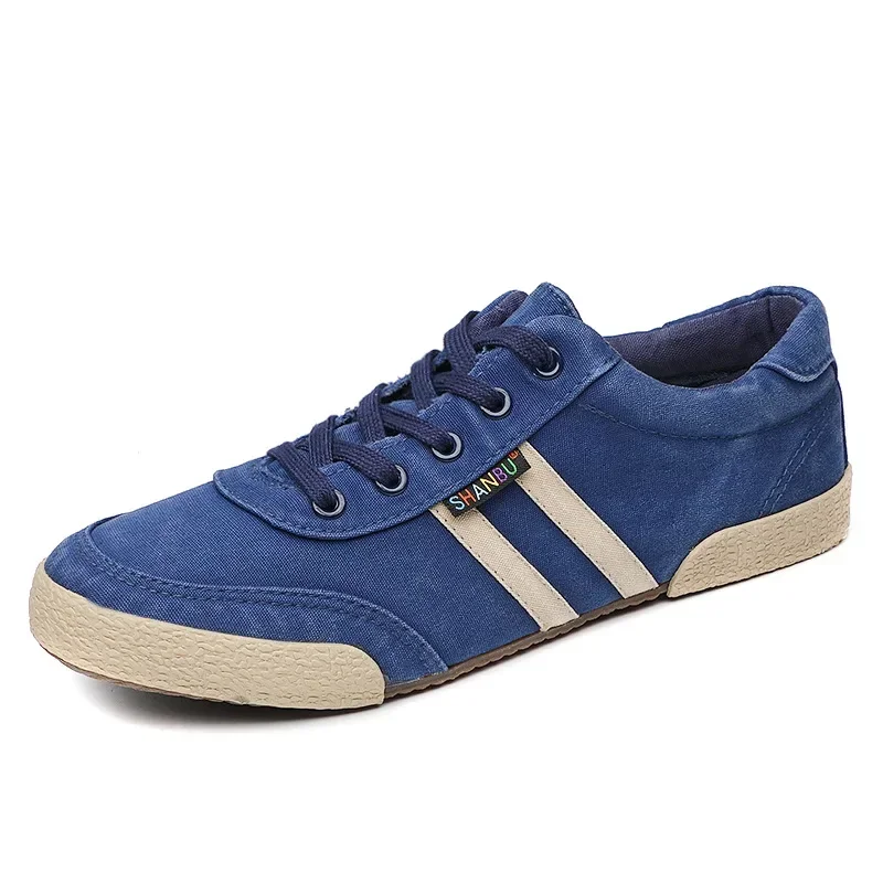 Spring and Summer Casual Men's Canvas Shoes Low top Lace up Men's Cloth Shoes Korean Fashion Men's Shoes# 2907 5