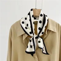 Foulard de cheveux de luxe pour femmes, nouveau Style frais, longue mode, bandeau de marque, sac en soie, ruban Design, serviette de poignet, Foulard 4