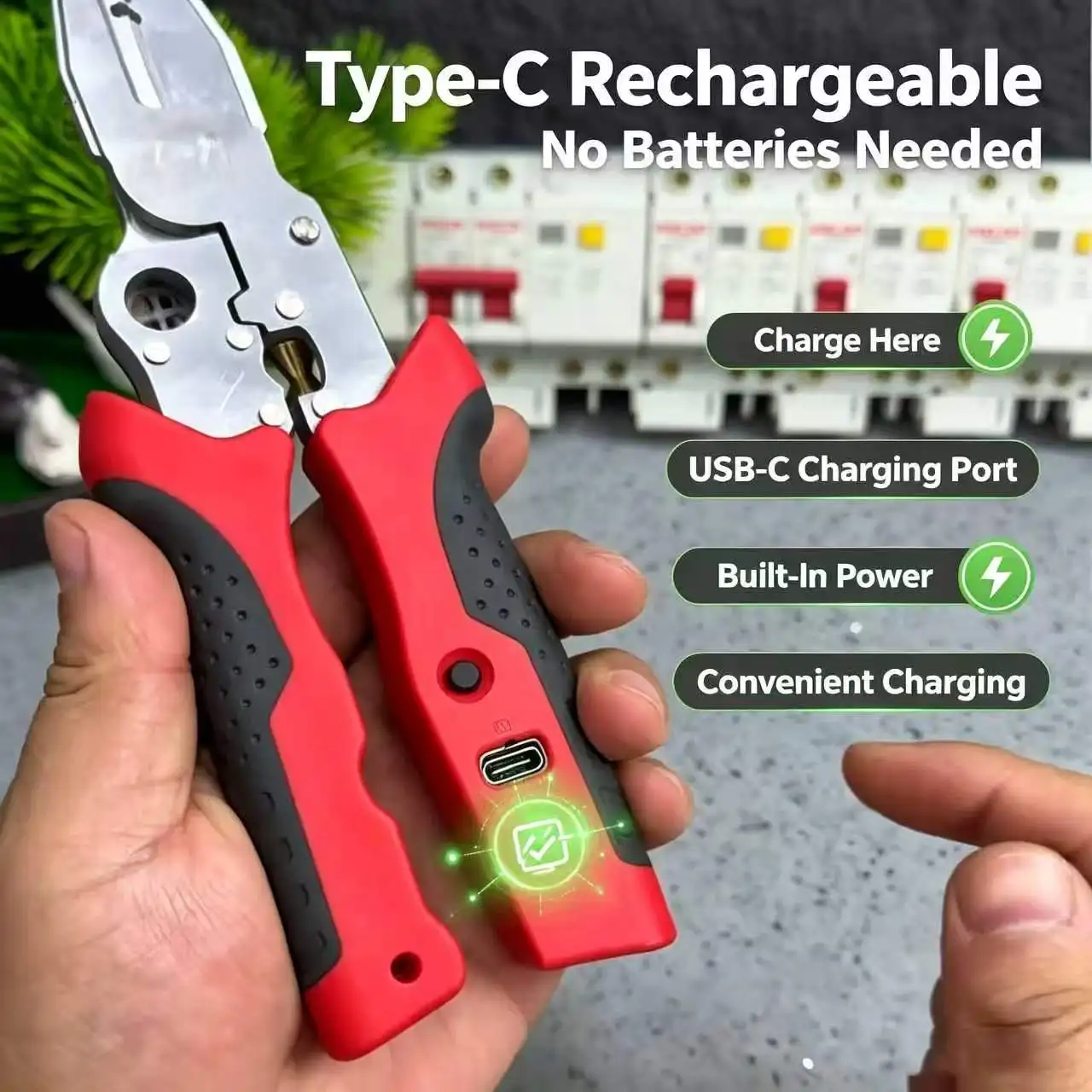Enhanced Electrician's Multi-Tool: Adjustable Wire Stripper, Crimper & Voltage Tester
