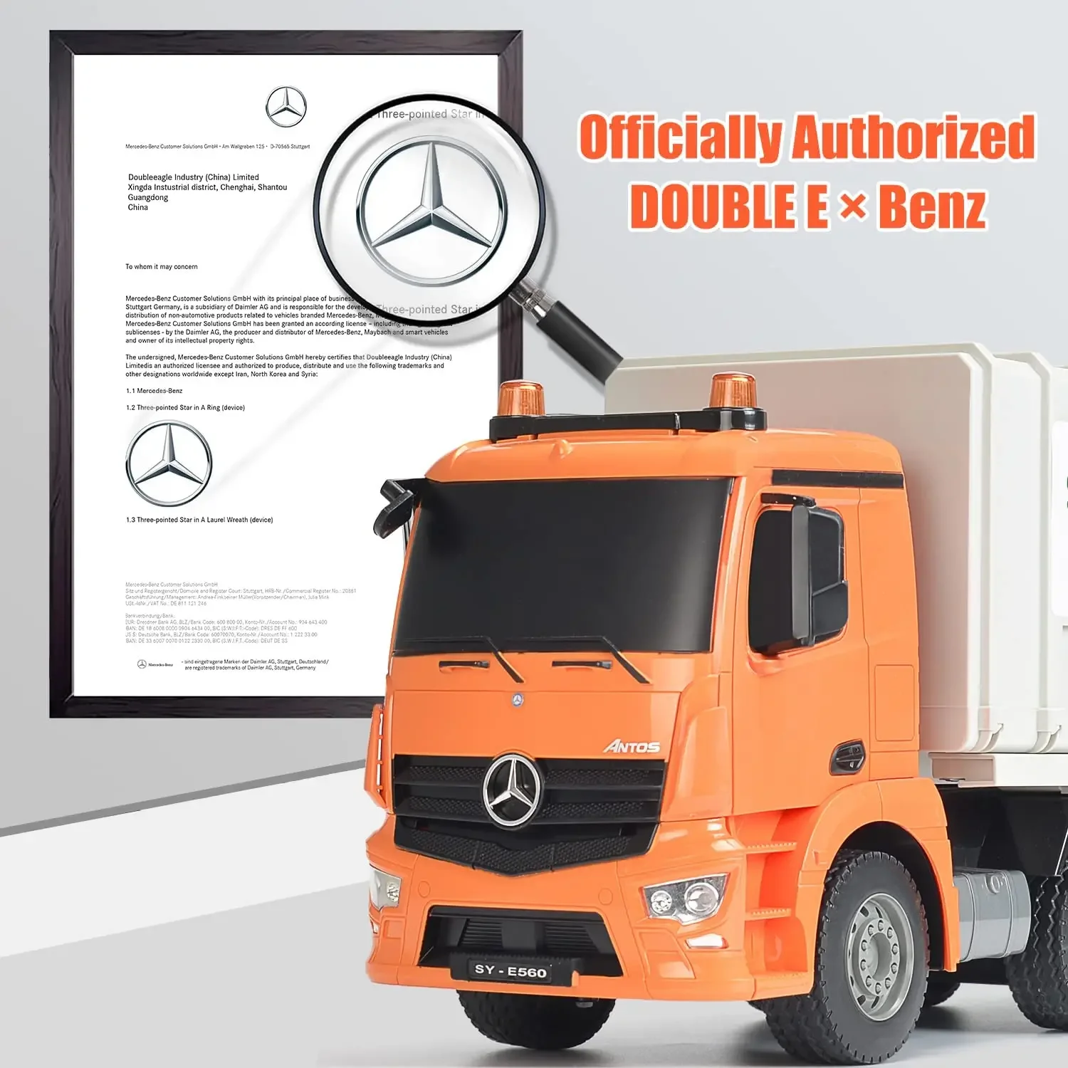 DOUBLE E E560 Remote Control Garbage Truck Electric Car Toy Set Engineering Vehicle Toys for Children Kid Boy Gifts 2
