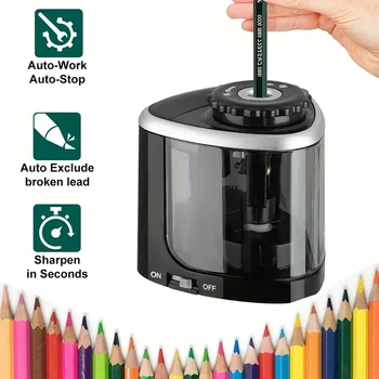 Electric Sharpener Assembly Desktop Automatic Pencil Sharpener Suitable To Pencils (6-8mm) for Students School Office Stationery 1