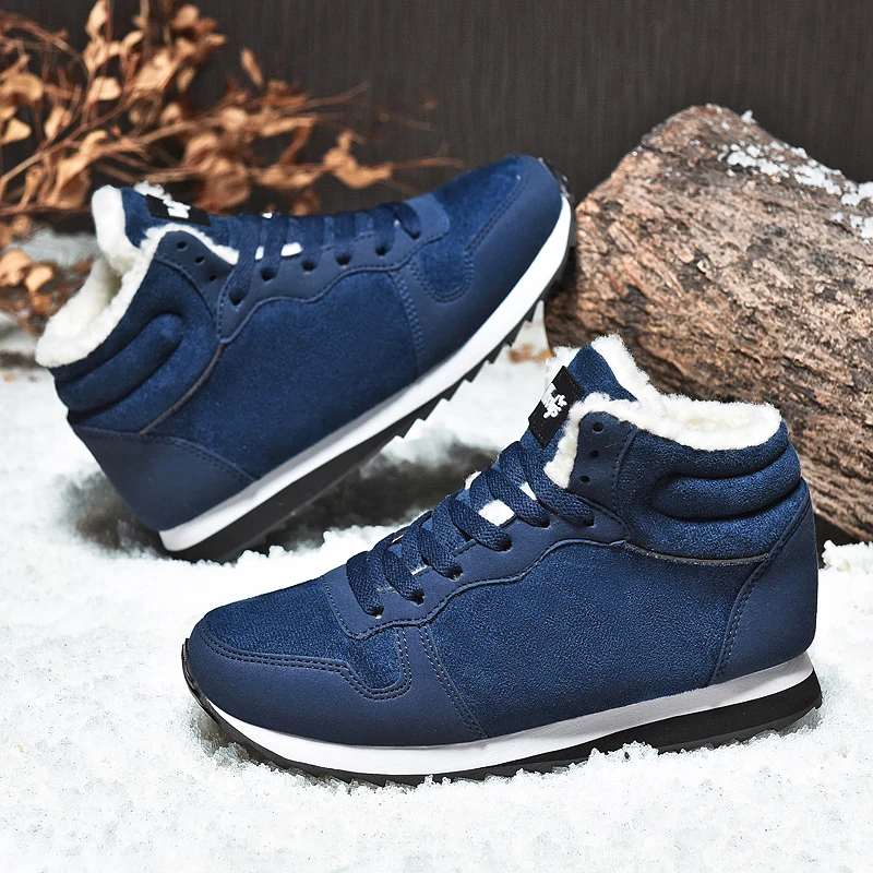 Men Boots Waterproof Winter Lightweight High Top Leather Non Slip Warm Snow Plush Women Footwear Plus 48 men sneakers outdoor boots men leather boots