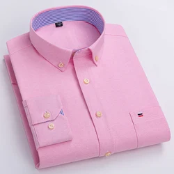 Premium Long Sleeve Men's Oxford Cotton Shirt - Casual & Formal Regular-Fit - Asian Size 45 (525)