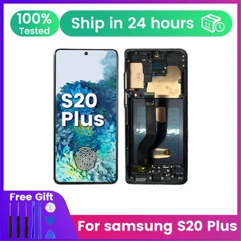 AMOLED Per Samsung pantalla S20 Plus Display LCD 6.7 "G985F con telaio di montaggio dello schermo touch screen digitizer LCD del telefono cellulare