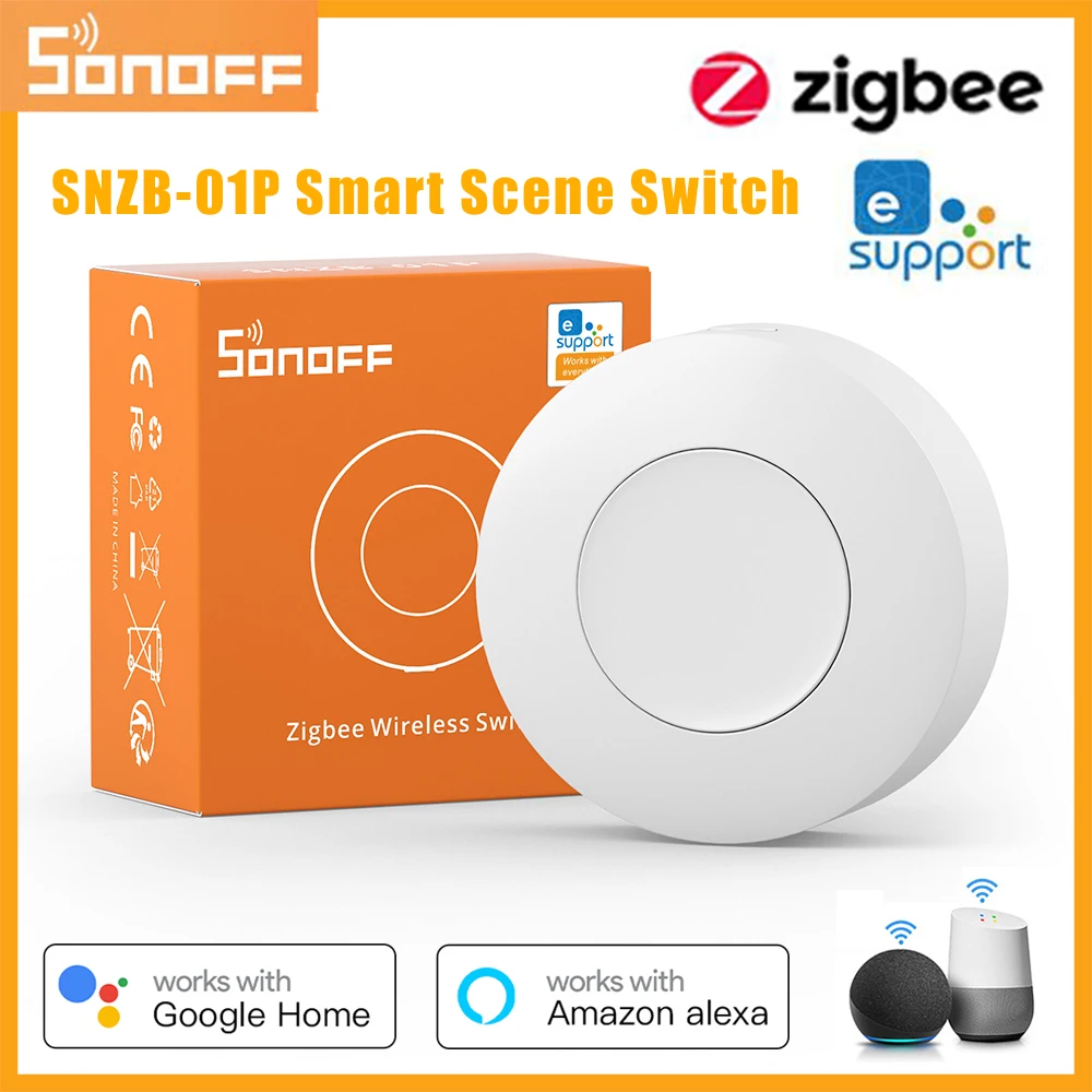 Sonoff Snzb-01P Zigbee Wireless Smart Scene Switch Home Pulsante Personalizzato Ewelink Alexa Via Nspanel Pro Zb Bridge Pro Zbdongle-E