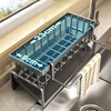 Kitchen Sink Drain Rack Organizer ABS Plastic Self-draining Sink Shelf Soap Sponge Holder Dishcloth Towel Rack filter basket 1