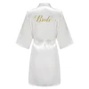 Robes de demoiselle d'honneur de mariée pour femmes, cadeaux de fête de mariée, robe d'équipe, vêtements de nuit en Satin de soie, Kimono, peignoir d'été Sexy