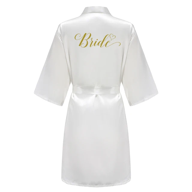Robes de demoiselle d'honneur de mariée pour femmes, cadeaux de fête de mariée, robe d'équipe, vêtements de nuit en Satin de soie, Kimono, peignoir d'été Sexy