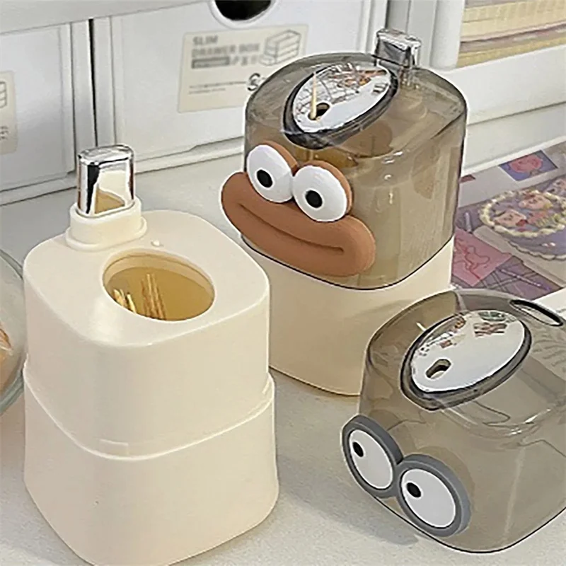 Automatic Pop-up Toothpick Storage Box, Push-type Plastic Toothpick Holder, Home, Living Room, Dining Room, Creative