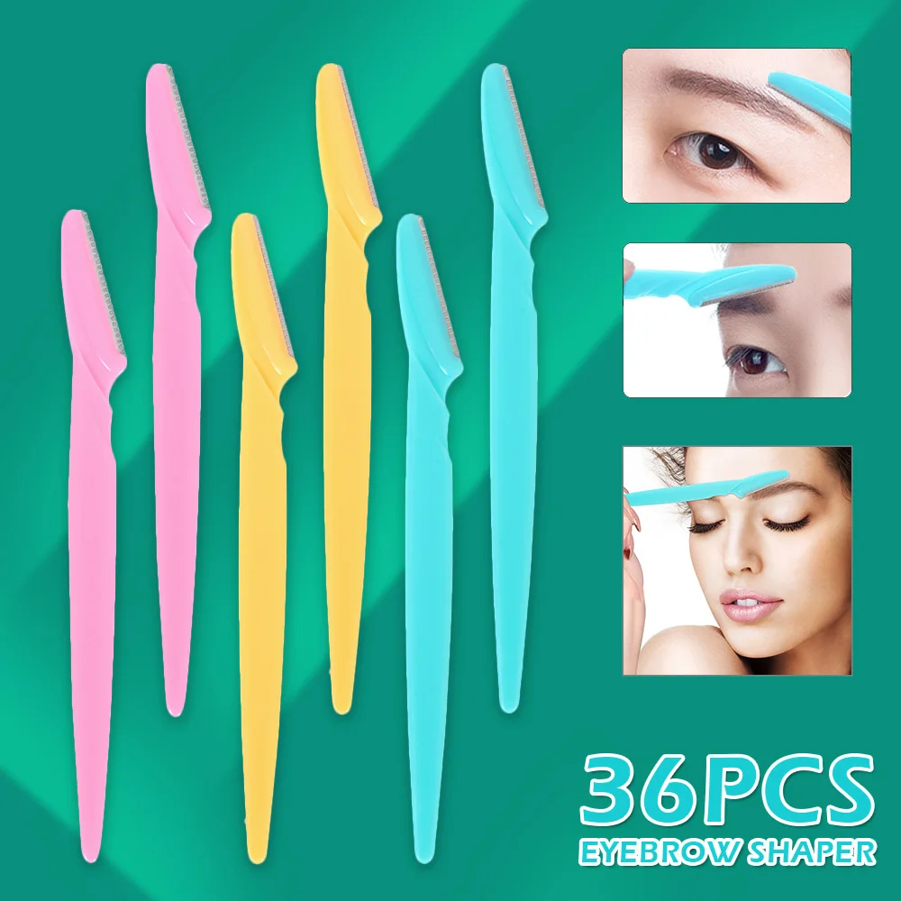 36Pcs Eyebrow Trimmer Facial Hair Remover Blade Shaver Portable Face Razor Shaving Grooming Kit Exfoliating Tool for Women Men eyebrow trimmer set eyebrow trimmer eyebrow razor set hair shaver eyebrow razor eyebrow scissors hair remover eyebrow trimmer blade