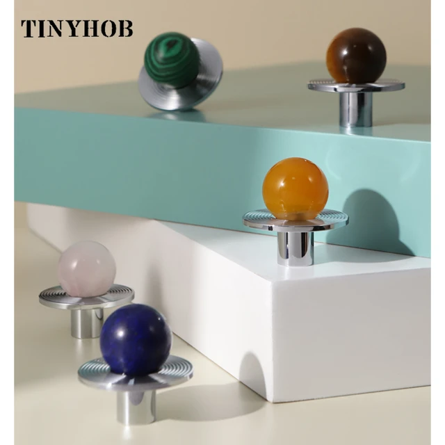 คริสตัลธรรมชาติสีชมพู + Bright Chrome ทองเหลืองตู้ KNOB Handle Dresser Knobs ลิ้นชักดึง Elegant สีเขียวเฟอร์นิเจอร์ฮาร์ดแวร์ 1