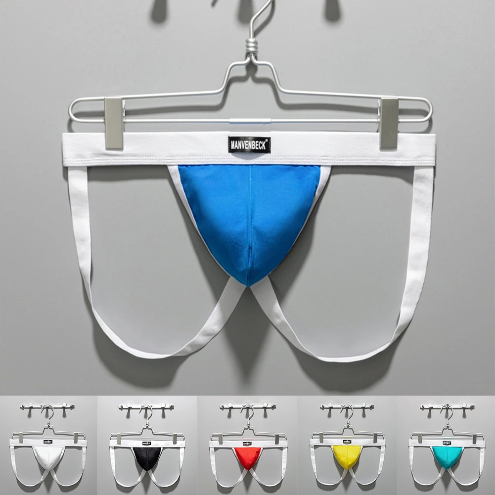

U Convex Pouch Jockstrap Thongs Men Backless Breathable Panties Sexy Low Waist Elastic G Strings Open Butt Sport Underwear A50
