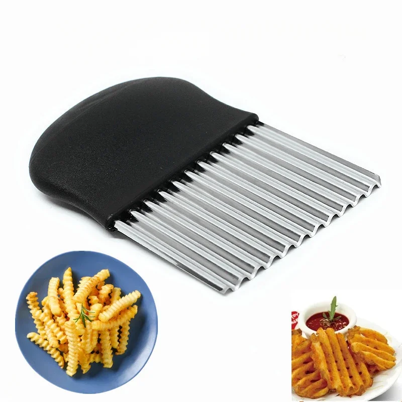 Stainless Steel Potato Chip Slicer French Fry Maker Gadget Vegetable Fruit Crinkle Wavy Kitchen Knife Cutter Chopper Accessories vegetable chopper vegetable slicer kitchen cutter egg slicer cutter