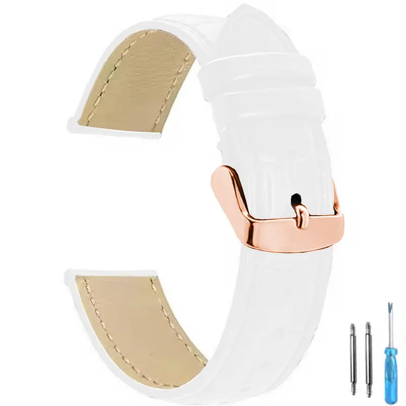 Premium Universal Leather Watch Strap for Men and Women - Elegant Replacement Watchband