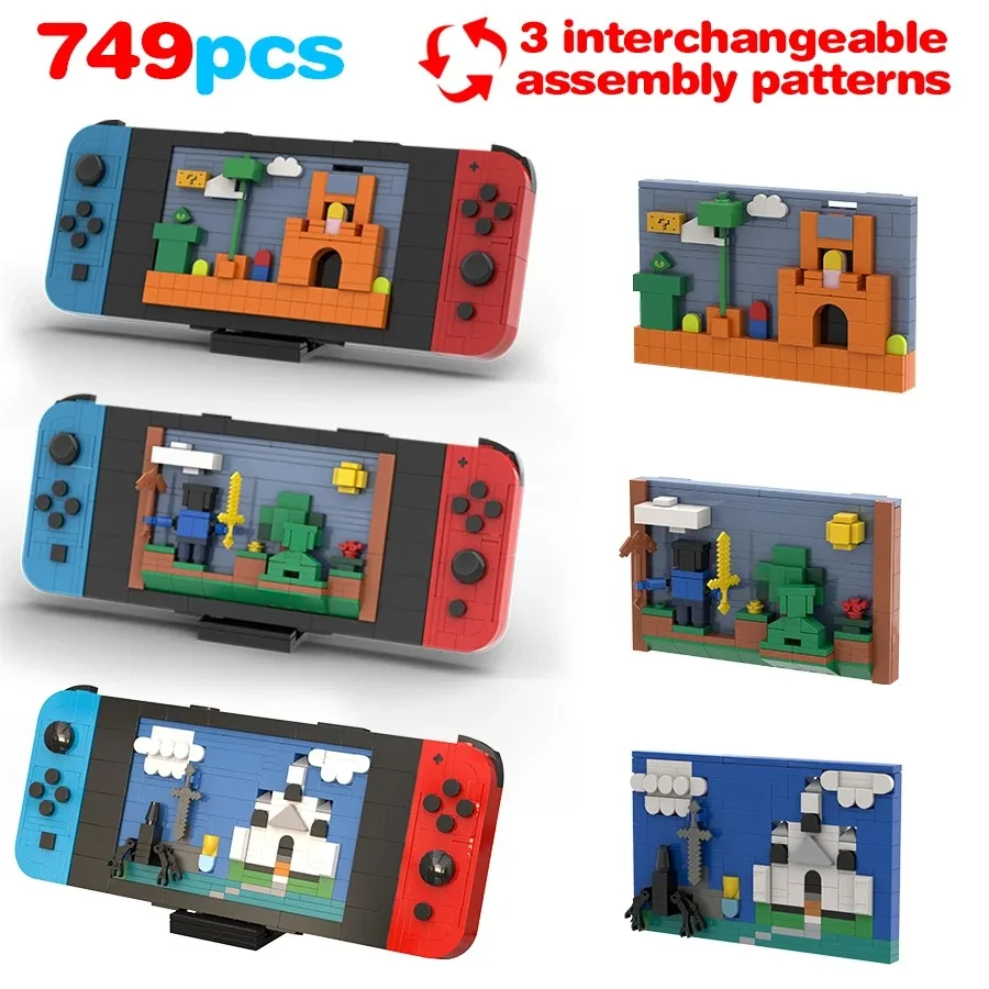 MOC Handheld Game Console Building Blocks Set Retro Controller Machine Idea DIY Bricks Model Toys for Kid Adult Xmas GiftsChrist - 3