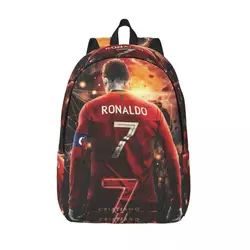 C-Cristianos Backpack Football Star R-Ronaldos Kawaii Backpacks Female Travel Lightweight School Bags Design Rucksack