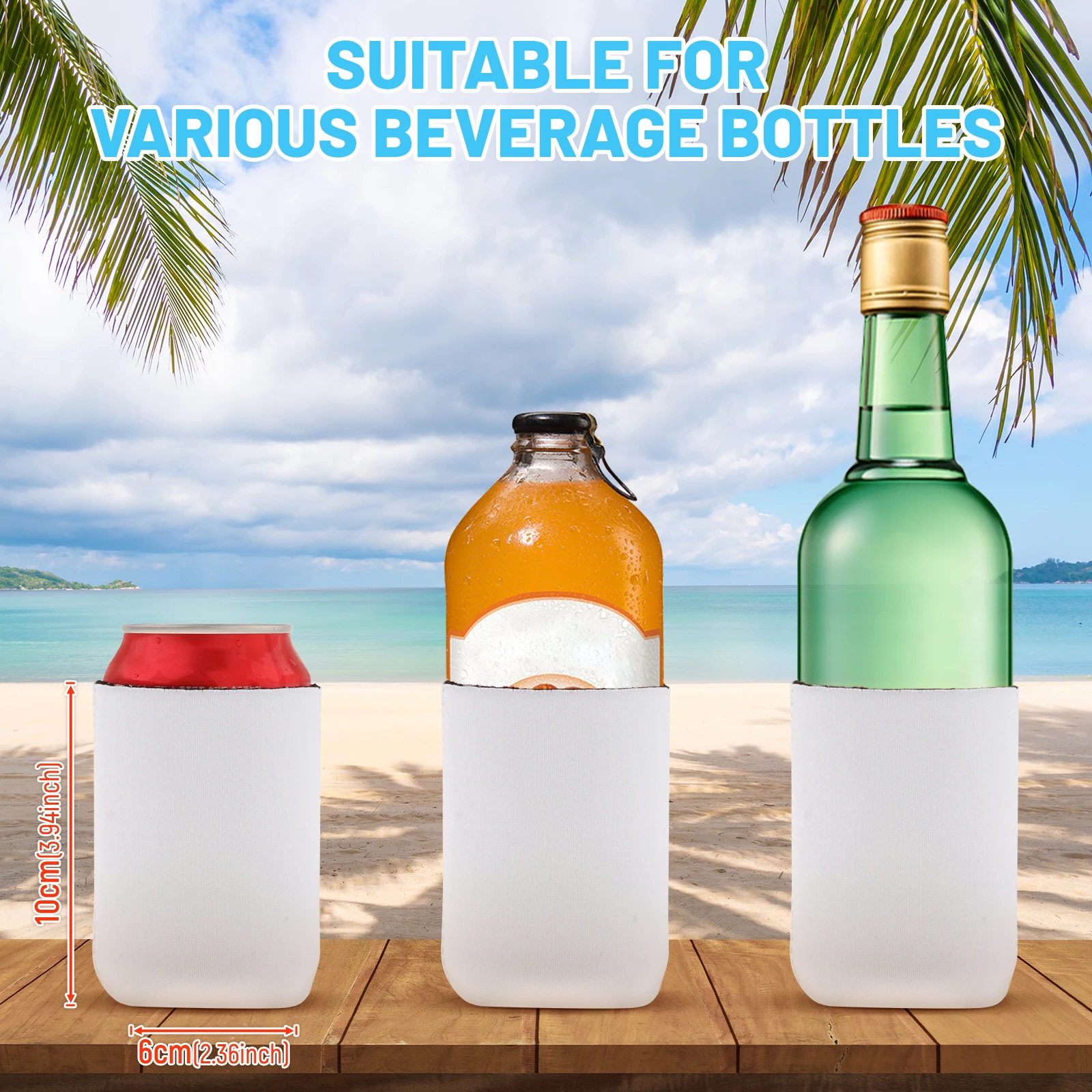 Lightweight Can Coolers Sleeves Soft Insulated Reusable for Water Bottles Hot Cold Drink Soda Cans Cooling Covers Supply 10pcs
