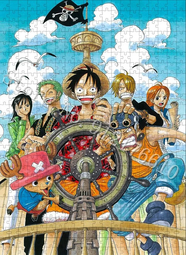 One Piece 300/500 Pieces Jigsaw Puzzles Anime Family Game Toys Puzzles Decompress Educational Gifts for Adults Kids