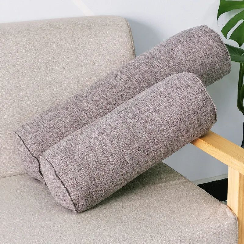 Round Removable Bed Pillows Roll Head Leg Back Lumber Support Light Travel Column Bolster Pillow Washable Cylindrical Cushion 3