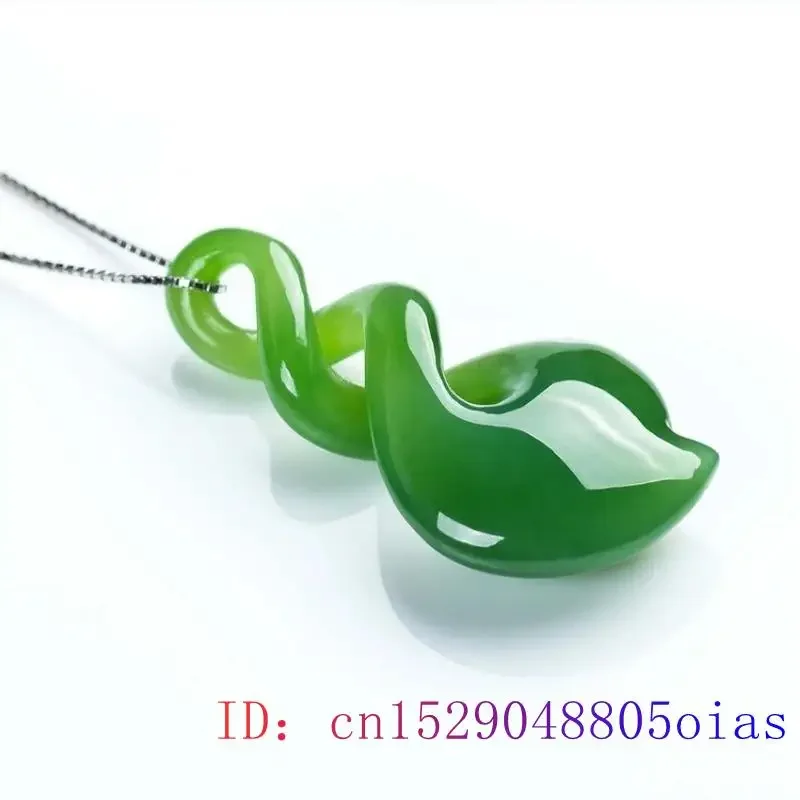 Green Jade Pendant Natural Jasper Necklace Gifts for Women Amulet Stone Charm Talismans Gift Men Amulets Carved Jewelry