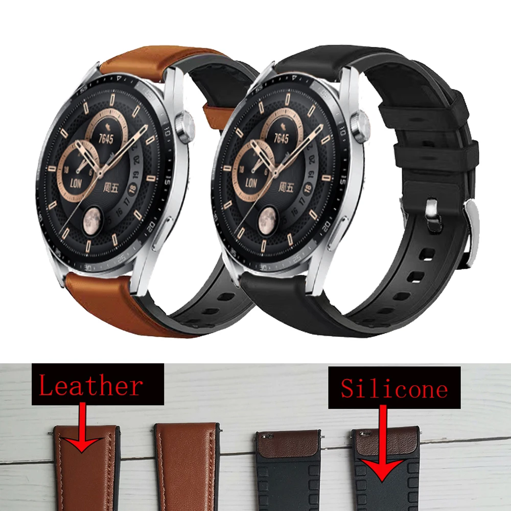 

Ремешок силиконовый для Samsung Galaxy Watch 3 41 мм 45 мм, кожаный спортивный браслет для Galaxy 42 мм 46 мм/Active 2, 20/22 мм