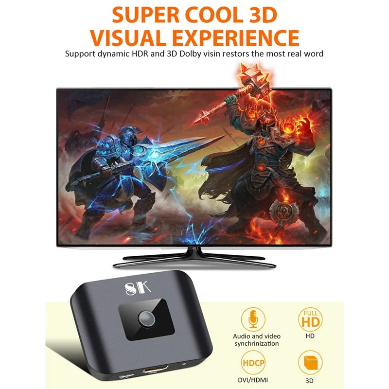 8K HDMI ȣȯ 2.1 ġ 8K 60Hz 2  1  й, 2x1 HDMI ȣȯ ó (Romote  )