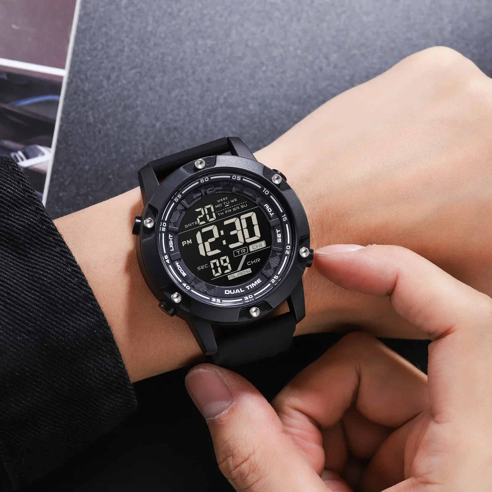 SKMEI 1762 Clock relogio masculino 10Bar Waterproof Swimming Sport Watches Mens Digital Movement LED Light Countdown Wristwatch 3