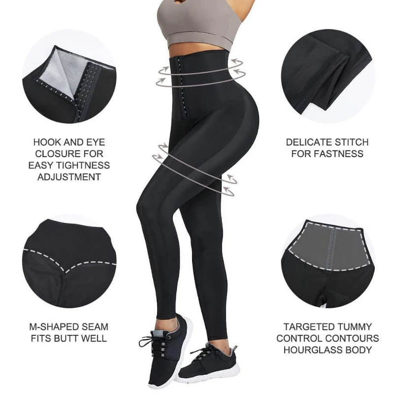 Women Thermo Sweat Sauna Pants High Waist Leggings Hot Body Shaper Capri  Shapewear Fitness Yoga Pants