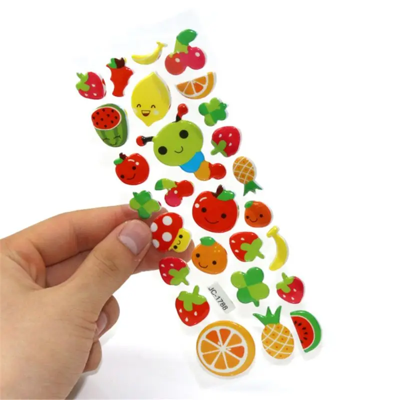 3D Wall Stickers Cartoon 3D Sticker 20Sheets Eco-Friendly Education Reusable Sticker Self-Adhesive Kids Room Stationery Decoration DXAF