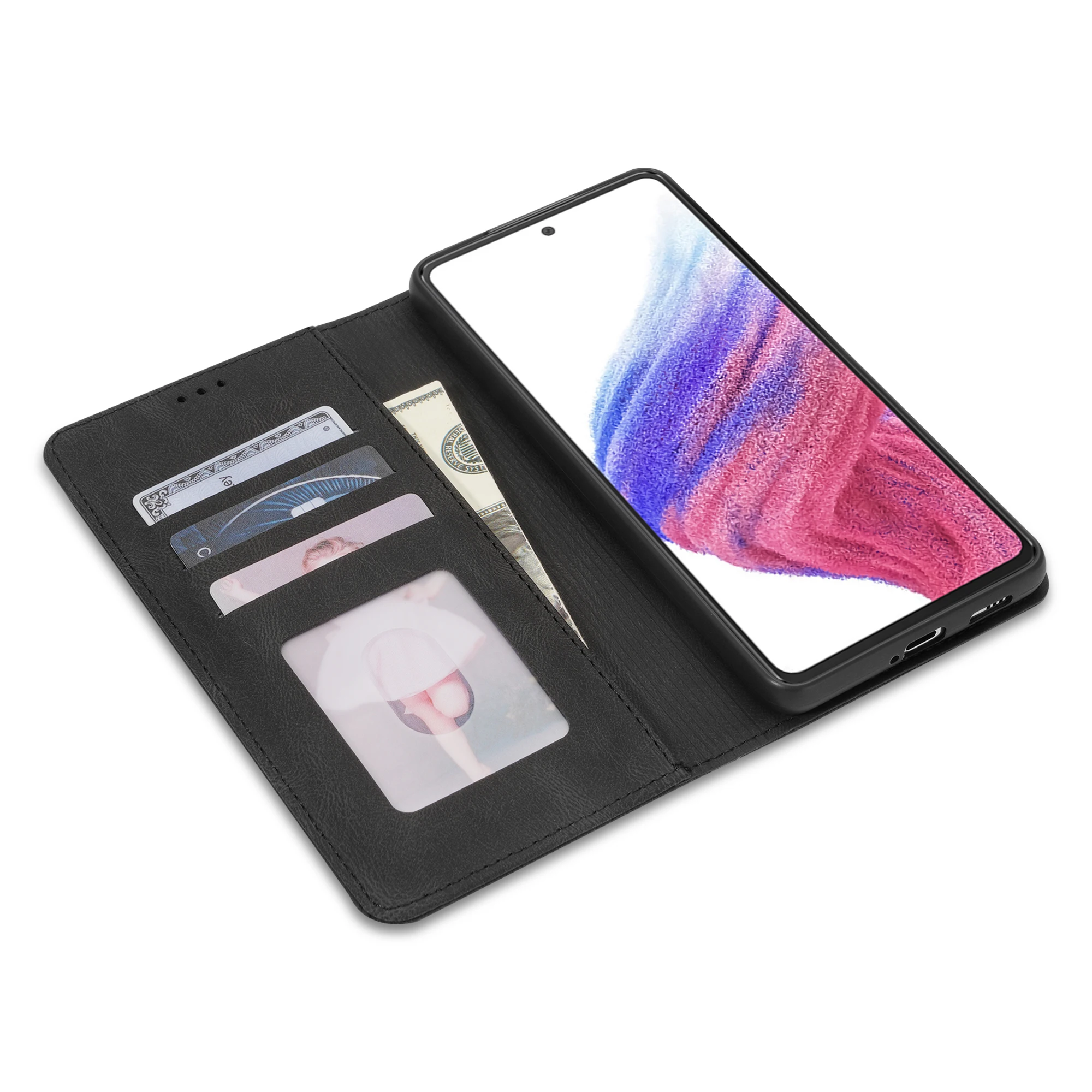 Premium Flip Wallet Phone Case with Card Holder and Protective Book Cover Design