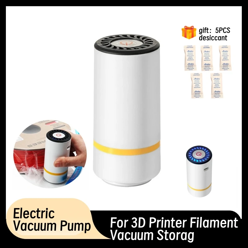Pompe à Vide Électrique Portable Rechargeable – Aspiration Puissante -60 KPa, Une Touche, Boîtier ABS Léger, Pour Sacs Alimentaires & Consommables 3D