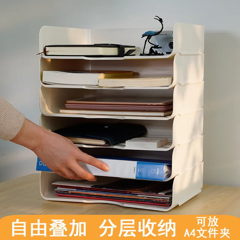 사무실 데스크탑 다기능 학생 기숙사 책장, 책상 선반, 서랍 유형, 다층, A4 파일 보관함, 세트당 3 개