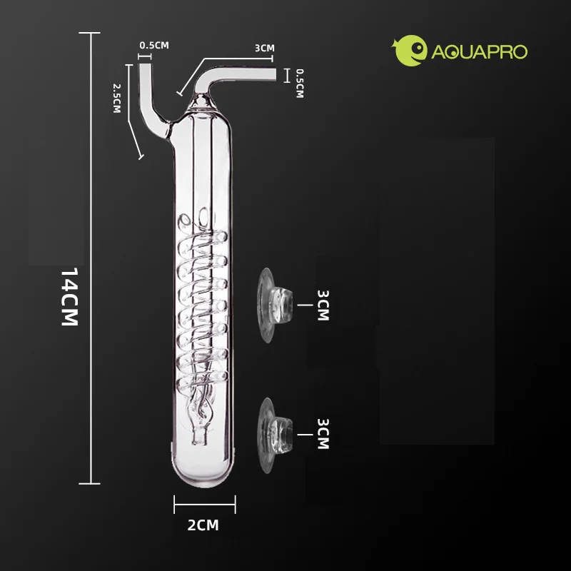 Aquarium Spiral Bubble Recorder Diffuser Glass CO2 Bubble Counter ADA Style Atomizer Water System Fish Tank Plant Pet Products 3