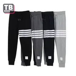 TB BROWIN thom sports casual sweatpants tide spring autumn couple men's brand four-bar striped cotton knitted slim-fit trousers