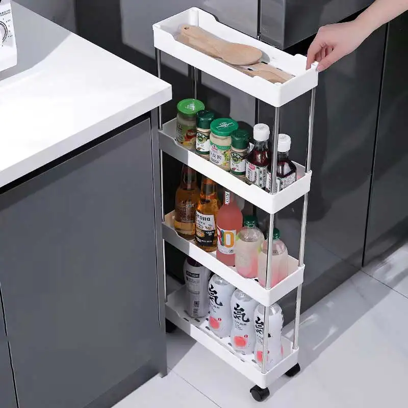 Bathroom Storage Rack With Wheels 3/4 Layer Rolling Utility Cart Bathroom Storage Organizer Multi-purpose Utility Cart bathroom shelf rack bathroom storage rack storage trolley