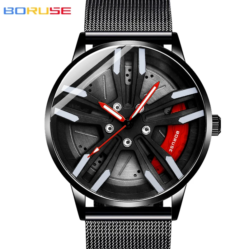 BORUSE Yellow Watches for Men Business Chronograph  Silicone Waterproof Quartz Wristwatch Reloj Hombre